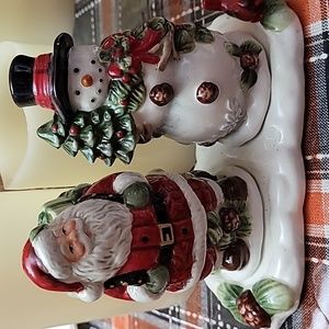 Santa and Snowman salt and pepper shakers